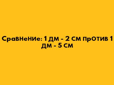 Сравнение: 1 дм - 2 см против 1 дм - 5 см