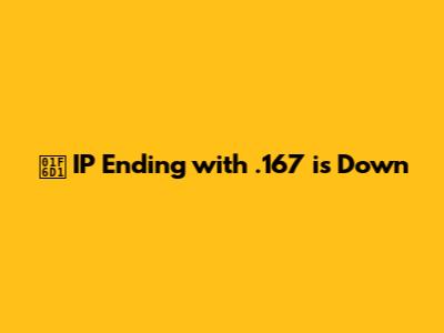🛑 IP Ending with .167 is Down