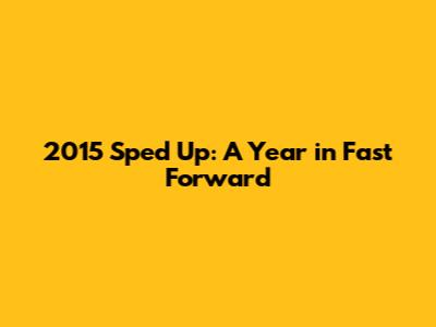 2015 Sped Up: A Year in Fast Forward