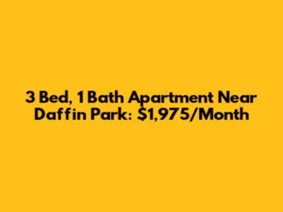 3 Bed, 1 Bath Apartment Near Daffin Park: $1,975/Month