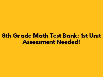 8th Grade Math Test Bank: 1st Unit Assessment Needed!