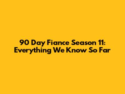 90 Day Fiance Season 11: Everything We Know So Far