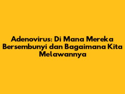 Adenovirus: Di Mana Mereka Bersembunyi dan Bagaimana Kita Melawannya