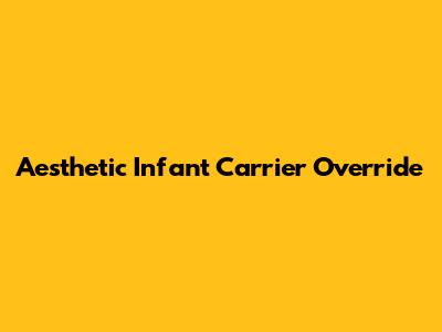 Aesthetic Infant Carrier Override