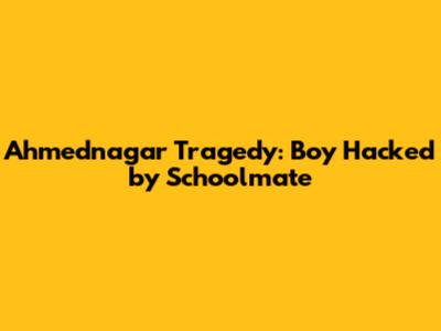Ahmednagar Tragedy: Boy Hacked by Schoolmate