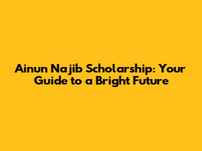Ainun Najib Scholarship: Your Guide to a Bright Future