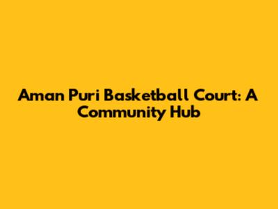 Aman Puri Basketball Court: A Community Hub