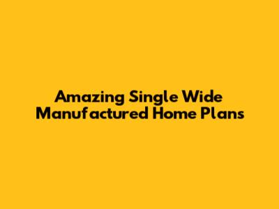 Amazing Single Wide Manufactured Home Plans