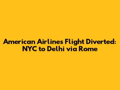 American Airlines Flight Diverted: NYC to Delhi via Rome