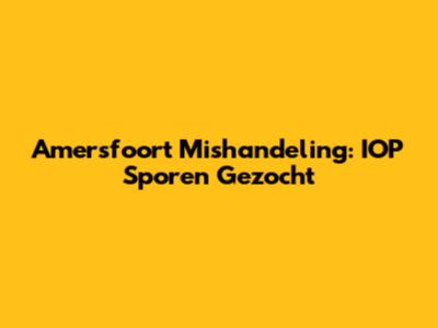Amersfoort Mishandeling: IOP Sporen Gezocht