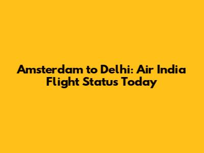 Amsterdam to Delhi: Air India Flight Status Today