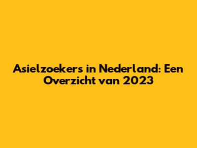 Asielzoekers in Nederland: Een Overzicht van 2023