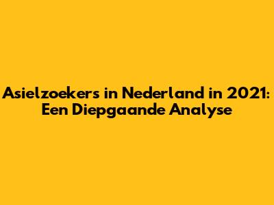 Asielzoekers in Nederland in 2021: Een Diepgaande Analyse