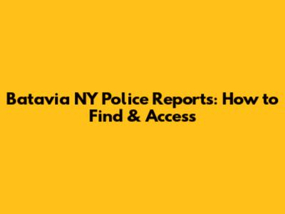 Batavia NY Police Reports: How to Find & Access