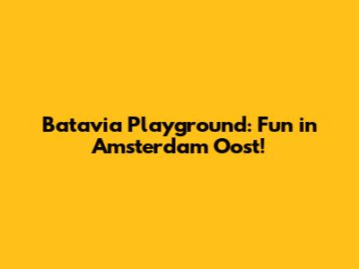 Batavia Playground: Fun in Amsterdam Oost!