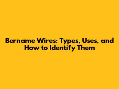 Bername Wires: Types, Uses, and How to Identify Them