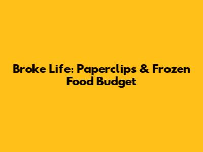 Broke Life: Paperclips & Frozen Food Budget
