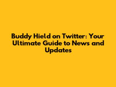 Buddy Hield on Twitter: Your Ultimate Guide to News and Updates