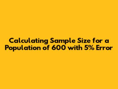 Calculating Sample Size for a Population of 600 with 5% Error