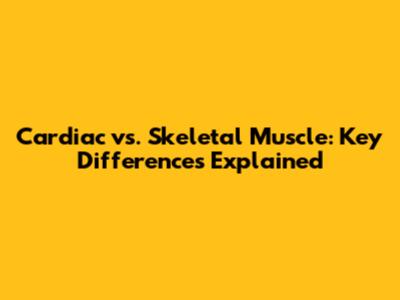 Cardiac vs. Skeletal Muscle: Key Differences Explained
