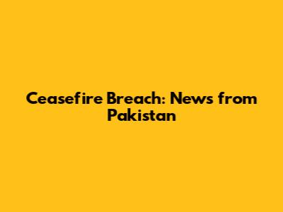 Ceasefire Breach: News from Pakistan