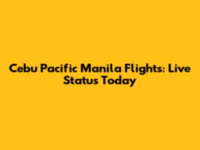 Cebu Pacific Manila Flights: Live Status Today
