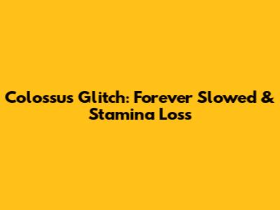 Colossus Glitch: Forever Slowed & Stamina Loss