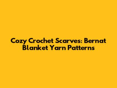 Cozy Crochet Scarves: Bernat Blanket Yarn Patterns