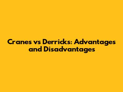 Cranes vs Derricks: Advantages and Disadvantages