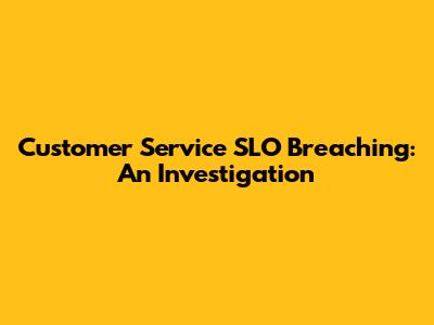 Customer Service SLO Breaching: An Investigation
