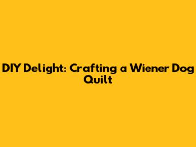 DIY Delight: Crafting a Wiener Dog Quilt