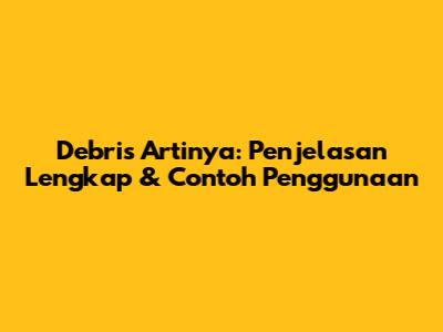 Debris Artinya: Penjelasan Lengkap & Contoh Penggunaan