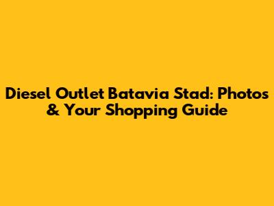 Diesel Outlet Batavia Stad: Photos & Your Shopping Guide