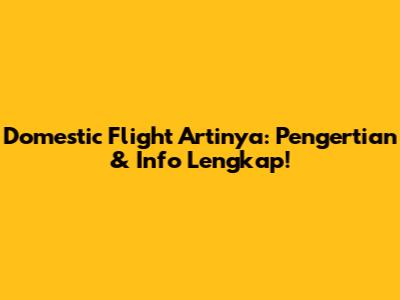 Domestic Flight Artinya: Pengertian & Info Lengkap!
