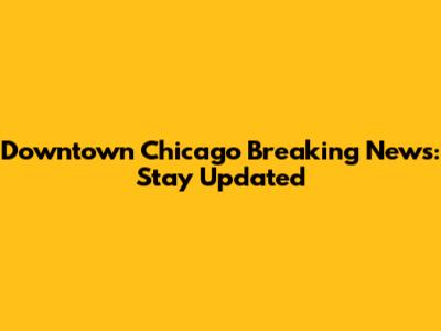 Downtown Chicago Breaking News: Stay Updated