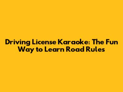 Driving License Karaoke: The Fun Way to Learn Road Rules