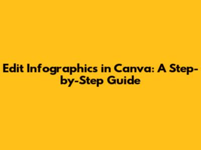 Edit Infographics in Canva: A Step-by-Step Guide