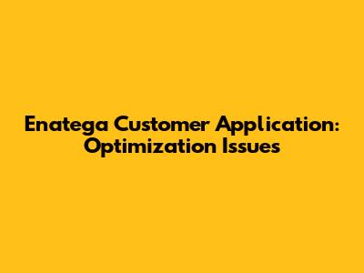 Enatega Customer Application: Optimization Issues