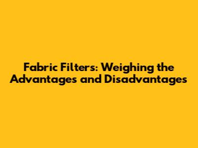Fabric Filters: Weighing the Advantages and Disadvantages