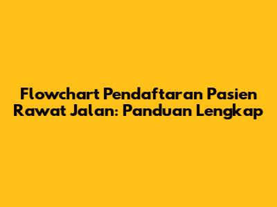 Flowchart Pendaftaran Pasien Rawat Jalan: Panduan Lengkap