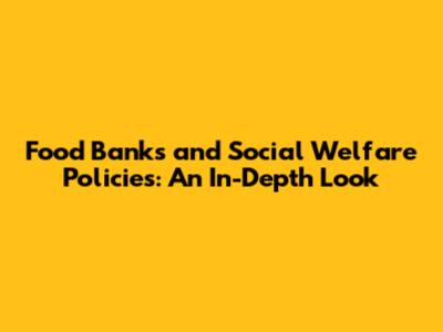 Food Banks and Social Welfare Policies: An In-Depth Look