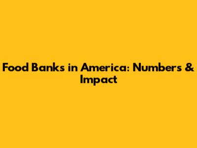 Food Banks in America: Numbers & Impact