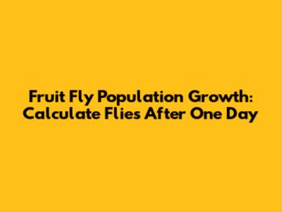 Fruit Fly Population Growth: Calculate Flies After One Day