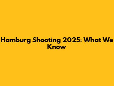 Hamburg Shooting 2025: What We Know