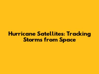 Hurricane Satellites: Tracking Storms from Space
