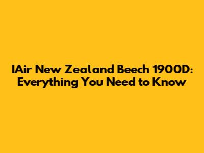 IAir New Zealand Beech 1900D: Everything You Need to Know