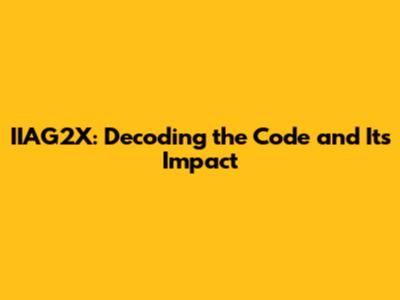 IIAG2X: Decoding the Code and Its Impact