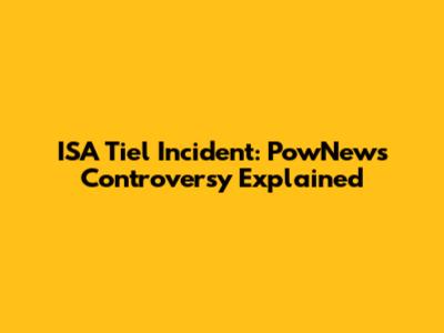 ISA Tiel Incident: PowNews Controversy Explained