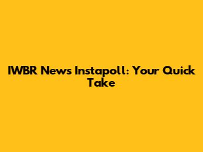 IWBR News Instapoll: Your Quick Take