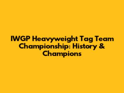 IWGP Heavyweight Tag Team Championship: History & Champions